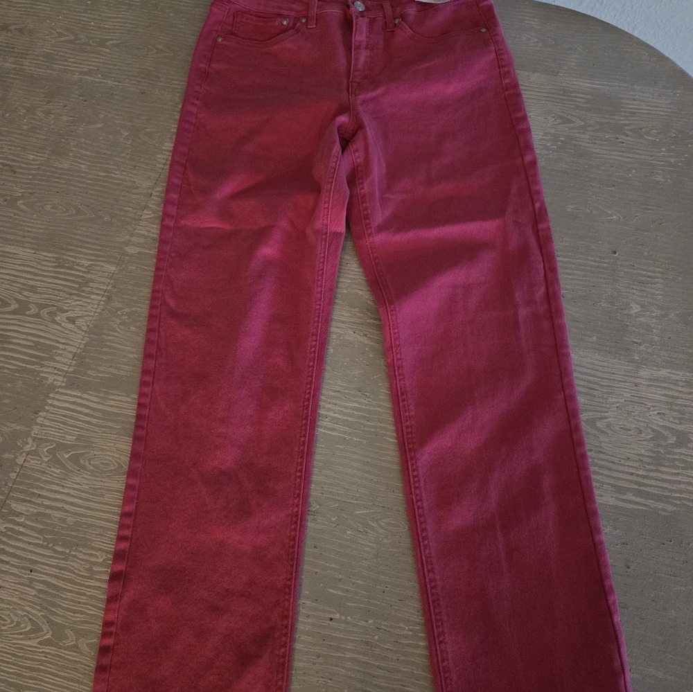 Seven7 Women's Sz 6  Pink Slim Straight Leg Jeans New - Picture 4 of 6